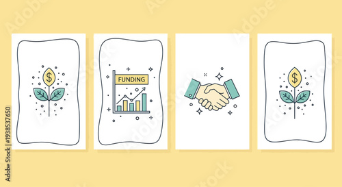 Investment Growth and Funding Agreement Icons