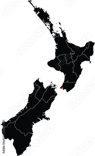 Bild auf Leinwand Map of New Zealand with highlighted location in South Island