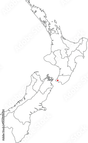 Map of New Zealand with red marker on Wellington region