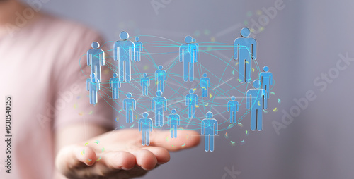 Принти на полотні Concept of social connections, networking, and business relationships