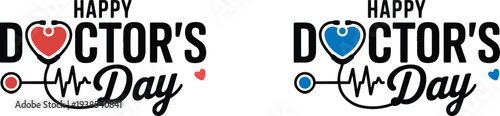 World, international happy Doctor's Day vector logo design