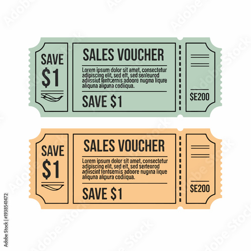 Premium coupon ticket designed to give you instant $1 savings today