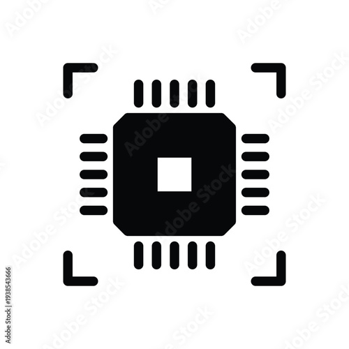 microchip solid icon vector design good for web or mobile app