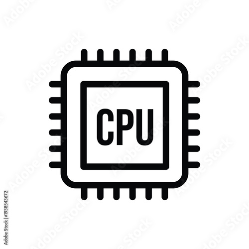 cpu outline icon vector design good for web or mobile app