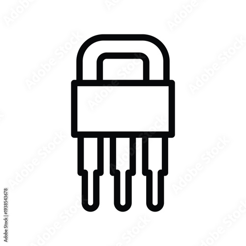 transistor outline icon vector design good for web or mobile app
