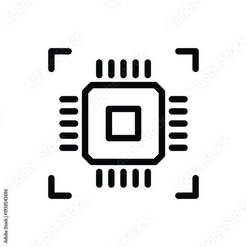 microchip outline icon vector design good for web or mobile app