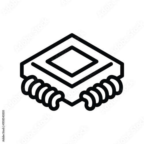 cpu isometric outline icon vector design good for web or mobile app