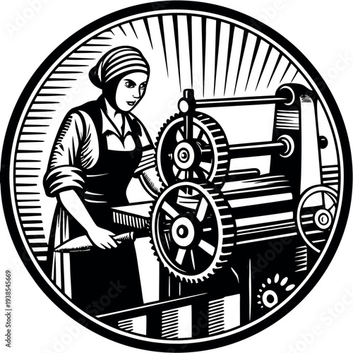Woman with a machine