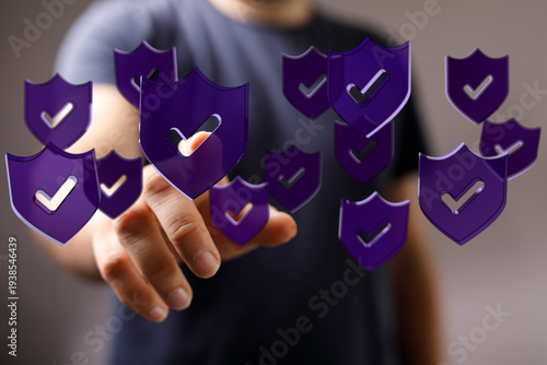 Hand interacting with secur...
