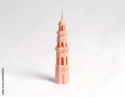 Ornate miniature architectural tower with intricate domes and spire
