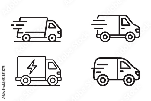 delivery truck icon set