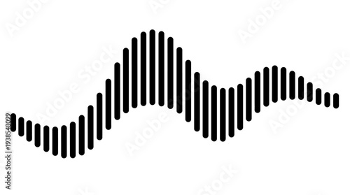 Black sound wave graphic design element.