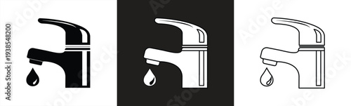 water drop icon from a faucet, vector illustration