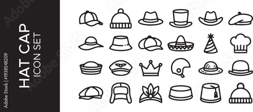 cap hat icon isolated on white background. for your web site design, logo, app, UI. Vector graphics illustration and editable stroke. EPS 10.