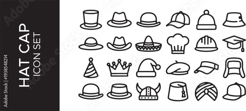 cap hat icon isolated on white background. for your web site design, logo, app, UI. Vector graphics illustration and editable stroke. EPS 10.