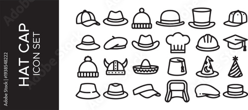 cap hat icon isolated on white background. for your web site design, logo, app, UI. Vector graphics illustration and editable stroke. EPS 10.
