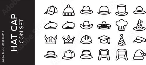 cap hat icon isolated on white background. for your web site design, logo, app, UI. Vector graphics illustration and editable stroke. EPS 10.