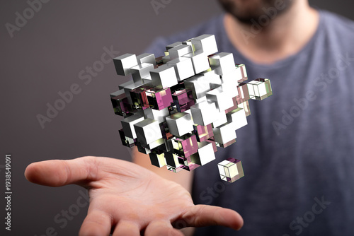Abstract image of a hand ho...