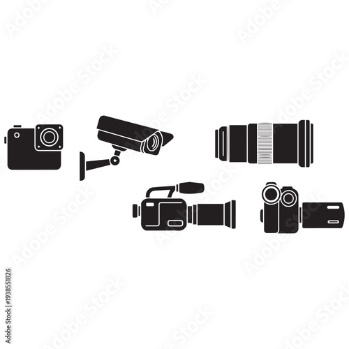 Collection of modern camera and video recording devices