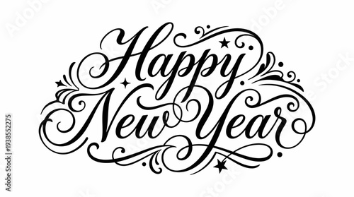 Happy New Year Greeting Card Design.