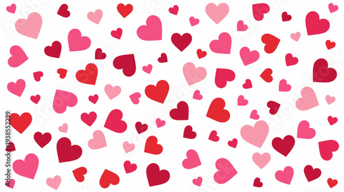 Collection of pink and red hearts.