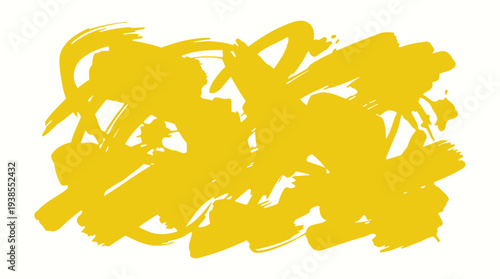 Yellow paint brush stroke art.
