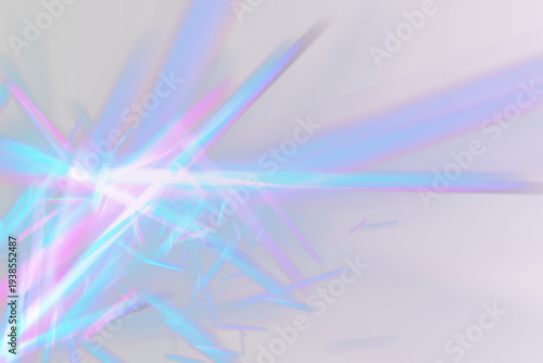 Rainbow light refraction through neon crystal prism with glitter glare and holographic glow