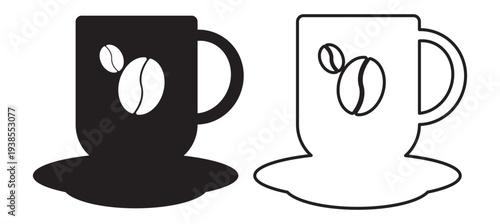Collection of hand drawn coffee and tea cups in various styles. EPS 10.