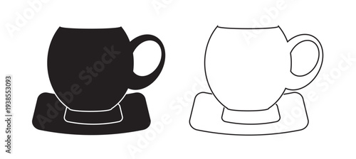 Collection of hand drawn coffee and tea cups in various styles. EPS 10.