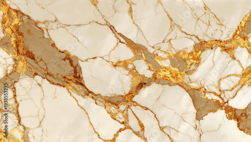 Luxurious white marble texture with golden veins and intricate patterns