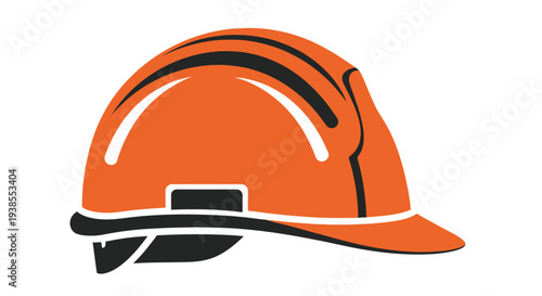 Orange and black construction helmet illustration against a plain white background