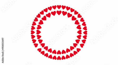 Red hearts in a circle shape.