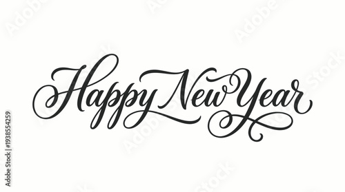 Happy New Year Calligraphy Text.