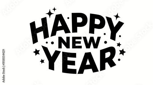 Happy New Year Celebration Text.