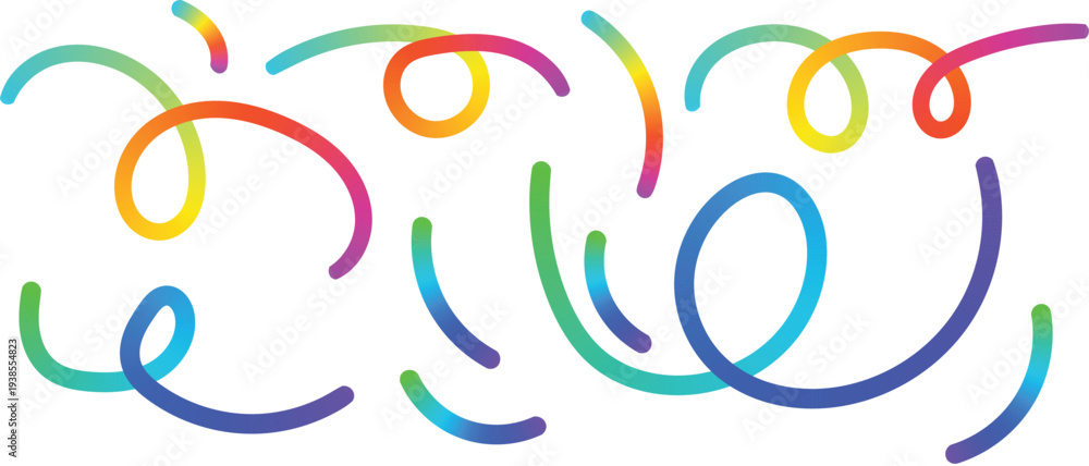 Obraz premium Gradient line vector EPS file, Abstract Gradient Color Shapes Pattern.Rainbow wave line set. Rainbow vector background design. Squiggly vector elements.