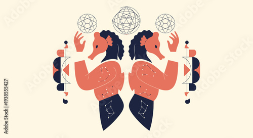 Gemini Zodiac Twin Figures Balancing Crystals