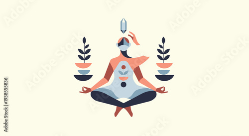 Zen Meditation Abstract Woman Crystal Chakra Balance Harmony Yoga