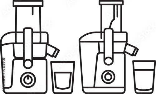 Modern Electric Juicer with Glass Icon, Symbolizing Healthy Beverages, Fresh Juice, and Kitchen Appliances for Wellness