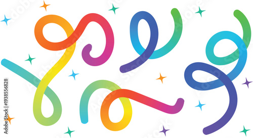 Gradient line vector EPS file, Abstract Gradient Color Shapes Pattern.Rainbow wave line set. Rainbow vector background design. Squiggly vector elements.