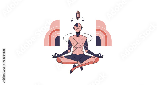 Robot Meditating: Zen, Mindfulness, and AI Consciousness Concept