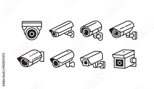 Security camera linear vector icon. cctv sign, outline concept symbol for graphic and web design