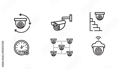 Cctv security camera vector icon. surveillance system linear sign for graphic and web design