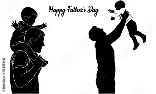 Heartwarming father's day silhouette of dad and child celebrating love and family on special day