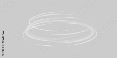 Light white Twirl. Curve light effect of white line. Glowing white spiral. The effect of high-speed abstract lines. Rotating shiny rings. 