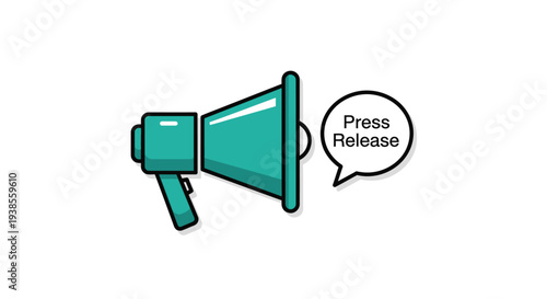 Megaphone with speech bubble announcement.