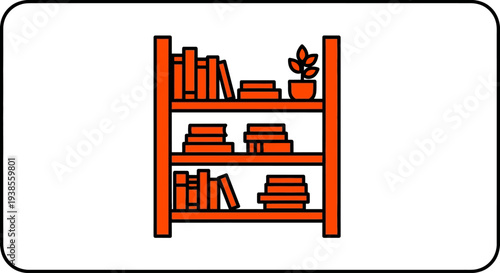 Brown wooden bookcase with books.