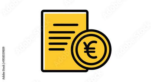 Euro Currency Document Invoice Payment.