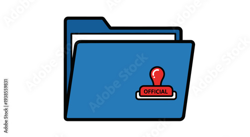 Blue Official File Folder Icon.