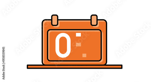 Digital calendar icon on screen.