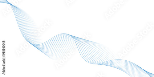 Abstract white wavy glowing lines on a blue background. Futuristic digital high-technology pattern. Health Care concept. Vector illustration